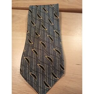 Martin Wong 100% Silk Tie Men's Necktie Silver Gray  Abstract Made In USA